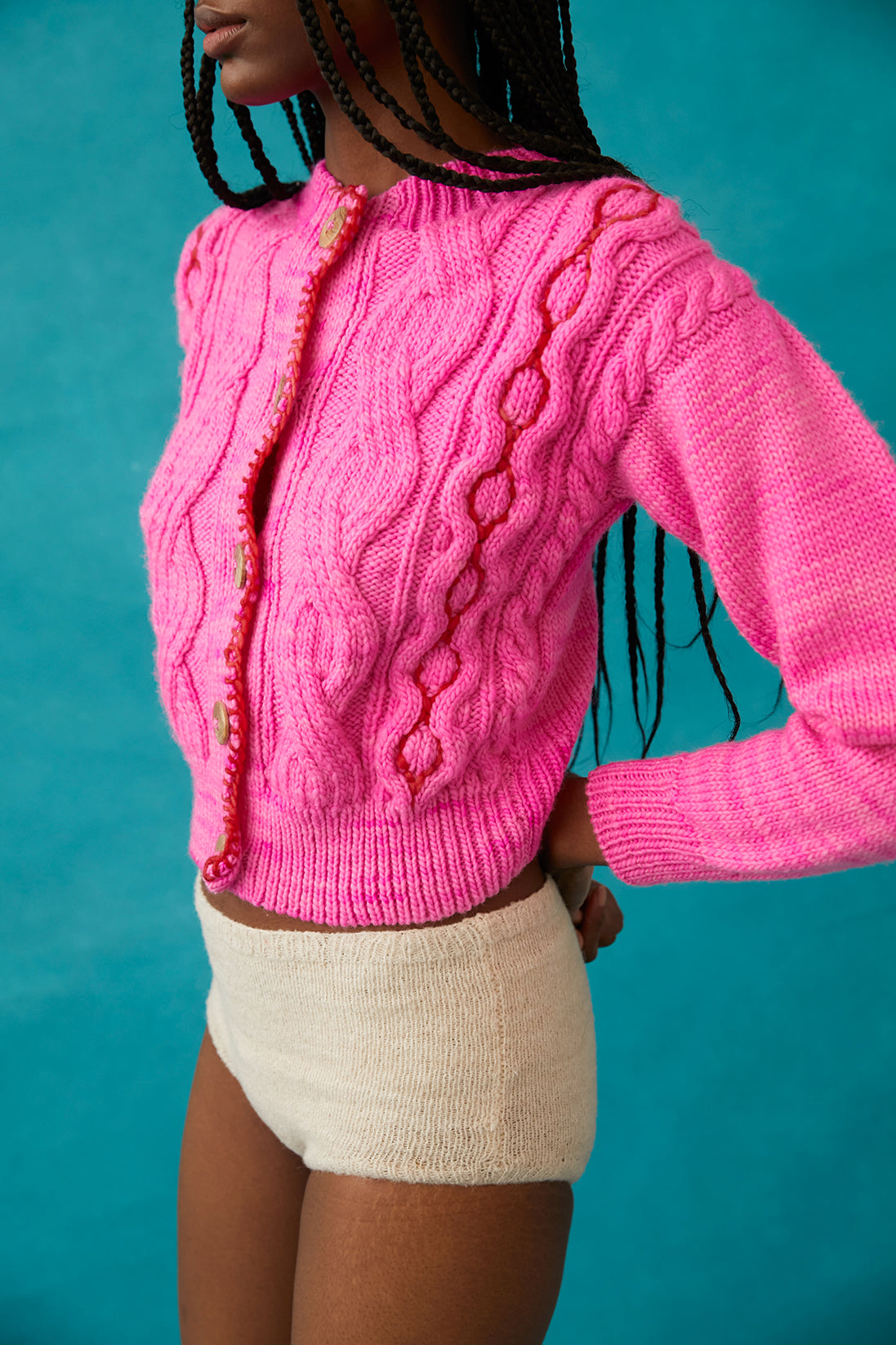 Jackie Wool Cardigan - Pink