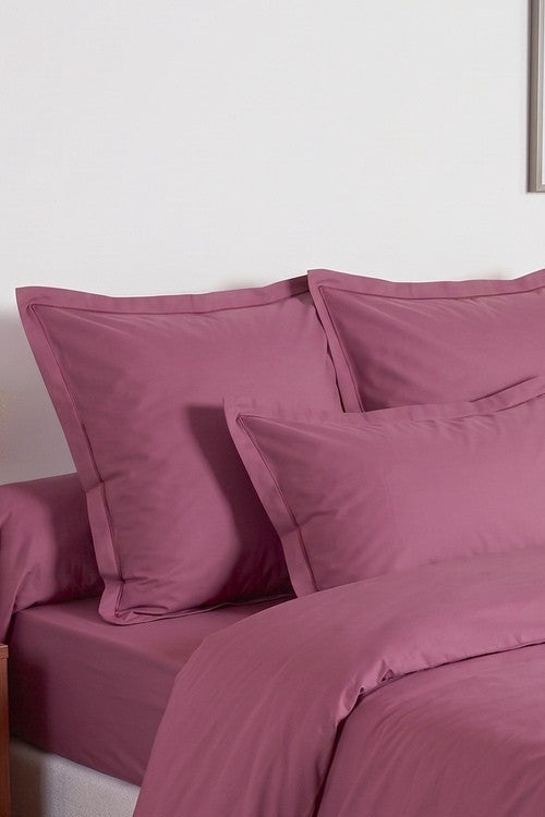Uni Percale - Taie Oreiller - Percale De Coton - Prune