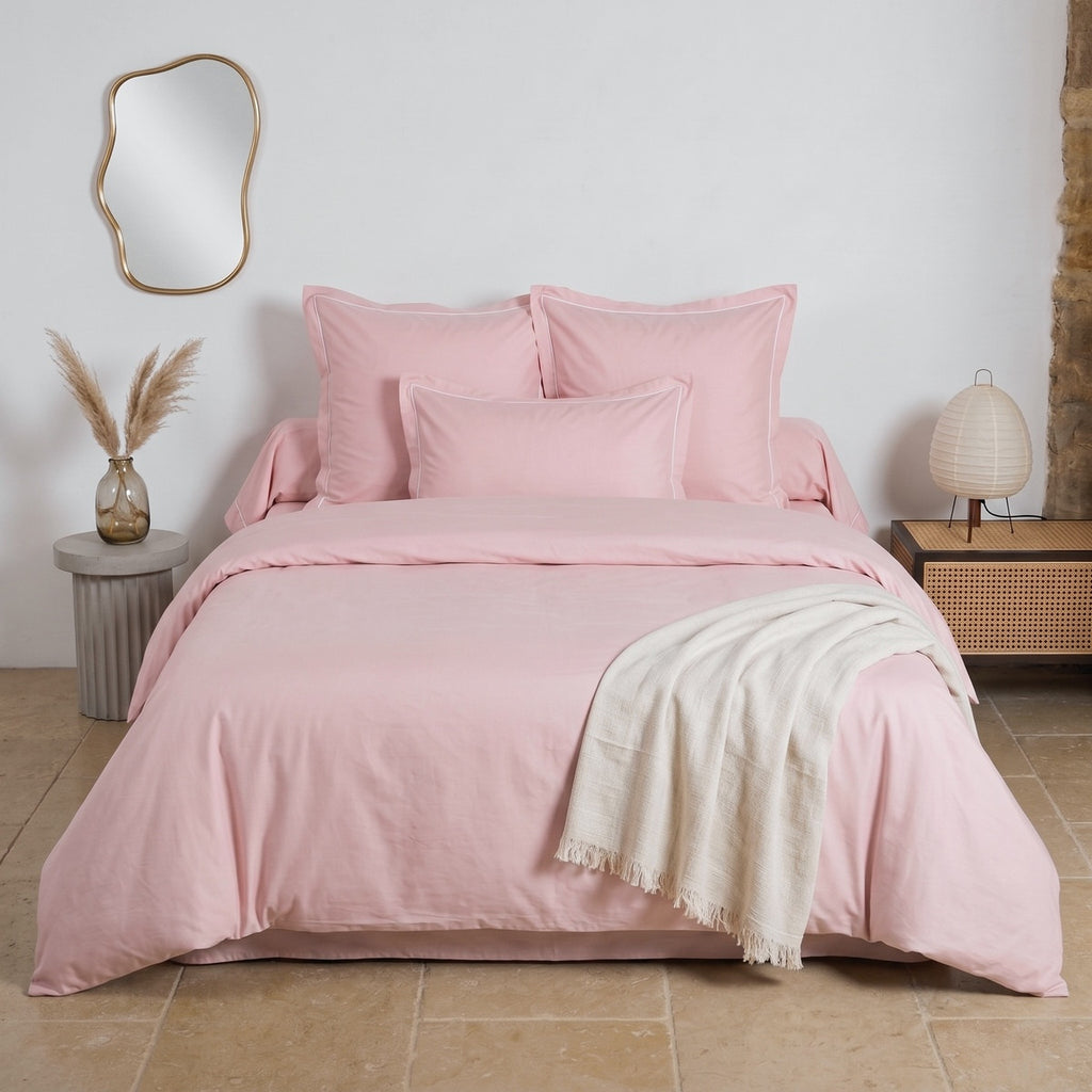 Uni Percale - Taie Oreiller - Rose Dragee