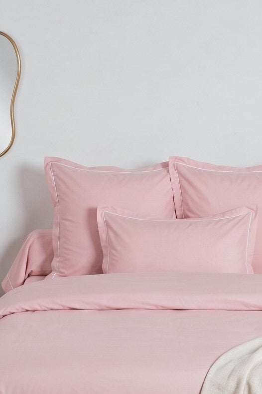 Uni Percale - Taie Oreiller - Percale De Coton - Rose Dragee