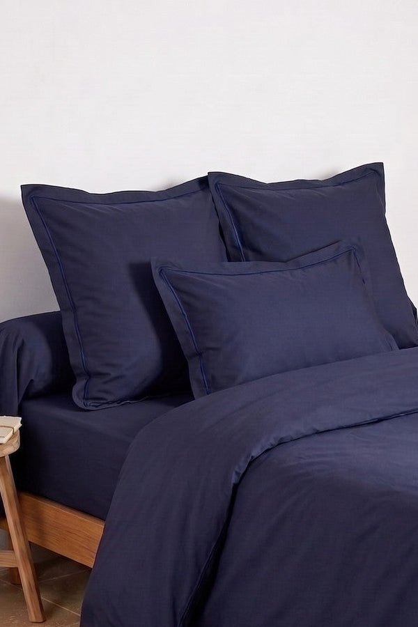 Uni Percale - Taie Oreiller - Percale De Coton - Marine