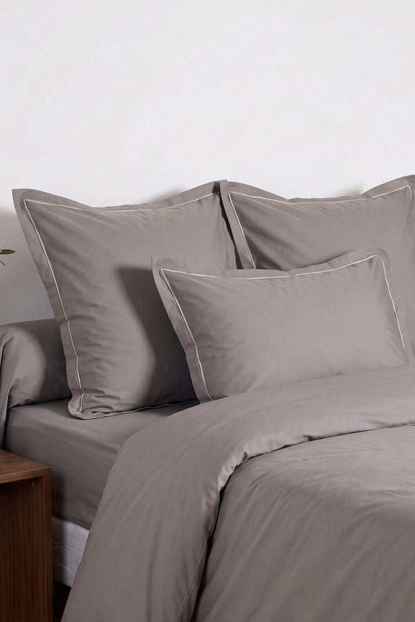 Uni Percale - Taie Oreiller - Percale De Coton - Gris