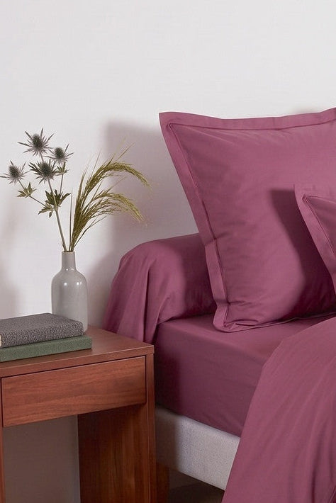 Uni Percale - Taie Traversin - Percale De Coton - Prune