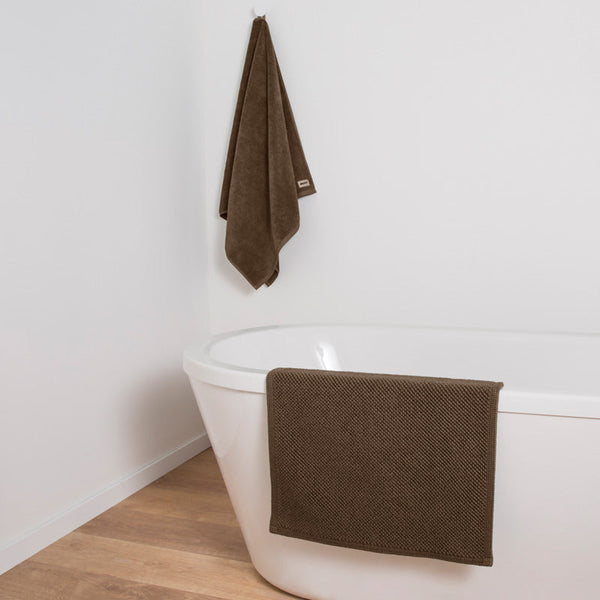 Alfombra De Baño De Algodón Rizado - Cacao