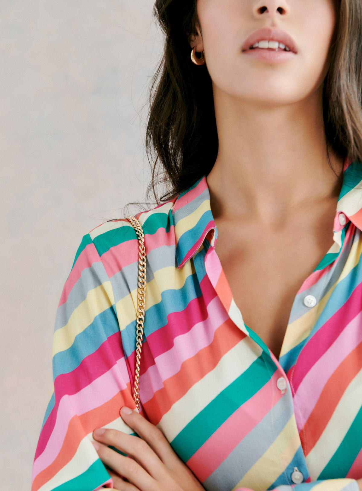 CHEMISE COLOREE RAYEE TATIANA PETITE MENDIGOTE