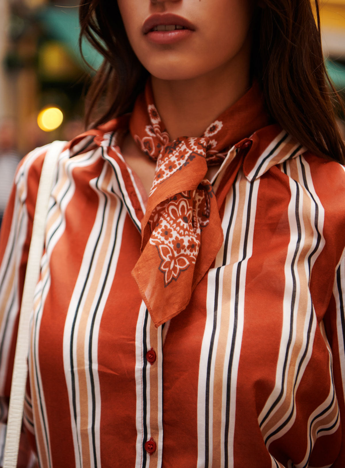 TATIANA STRIPED SHIRT PETITE MENDIGOTE
