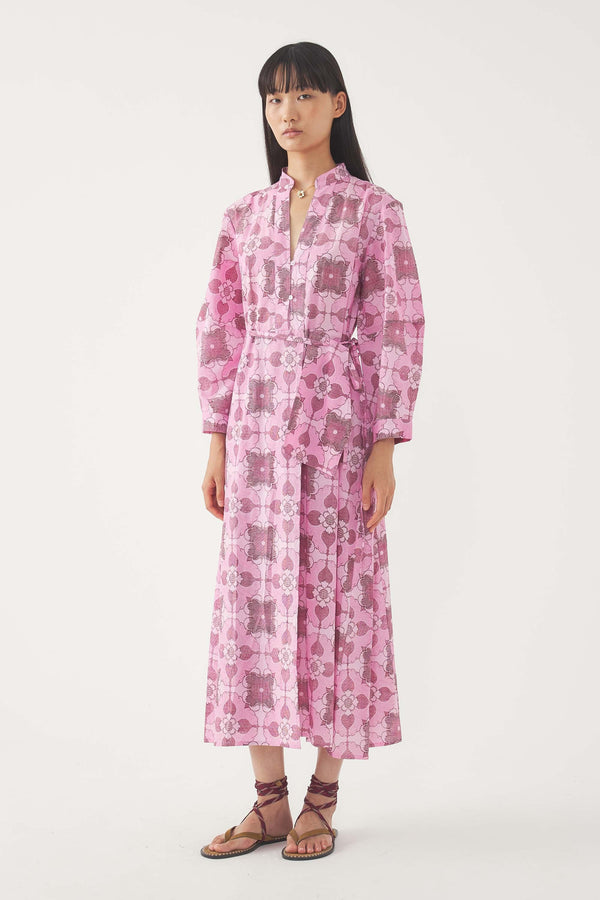 Vestido largo Teresa - Rosa