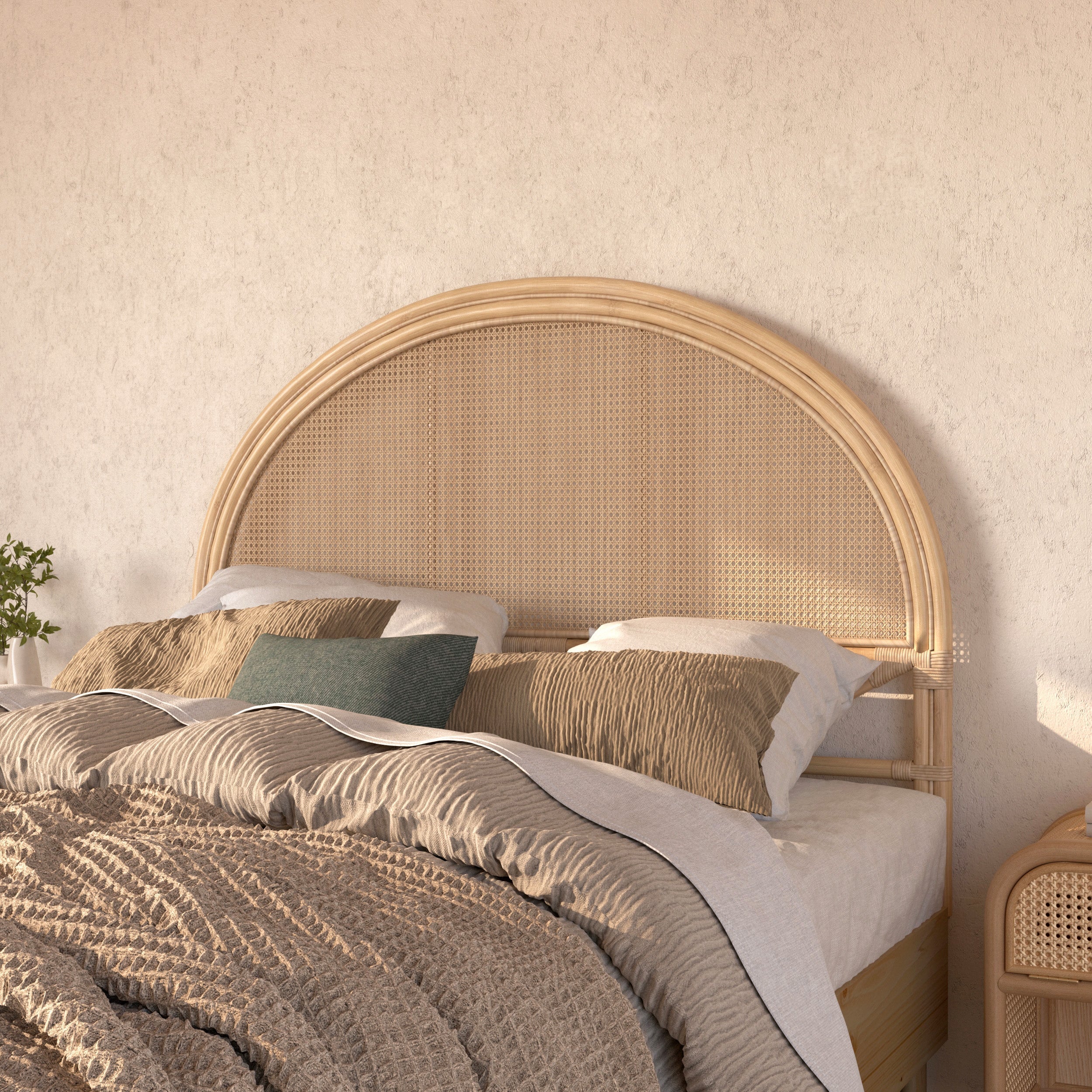 Néora - Rattan And Canework Headboard