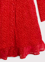 The Kooples - Robe À Relief Léopard - Rouge - Femme