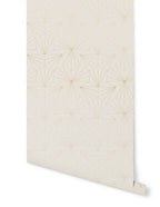 Rouleau Papier Peint Tiles - Ivoire Doré
