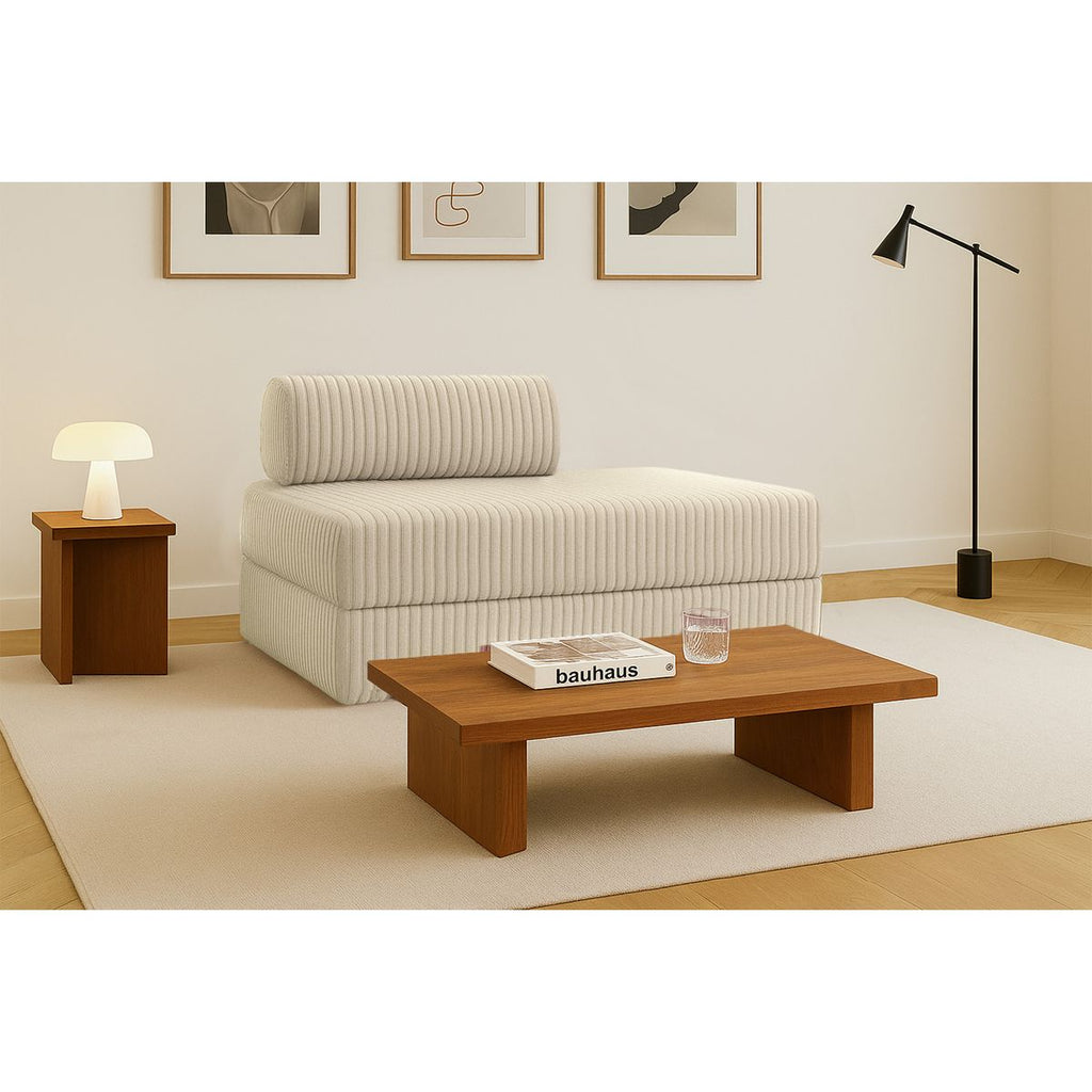 Sofá recto Tilia - 2 plazas - Terciopelo acanalado XL