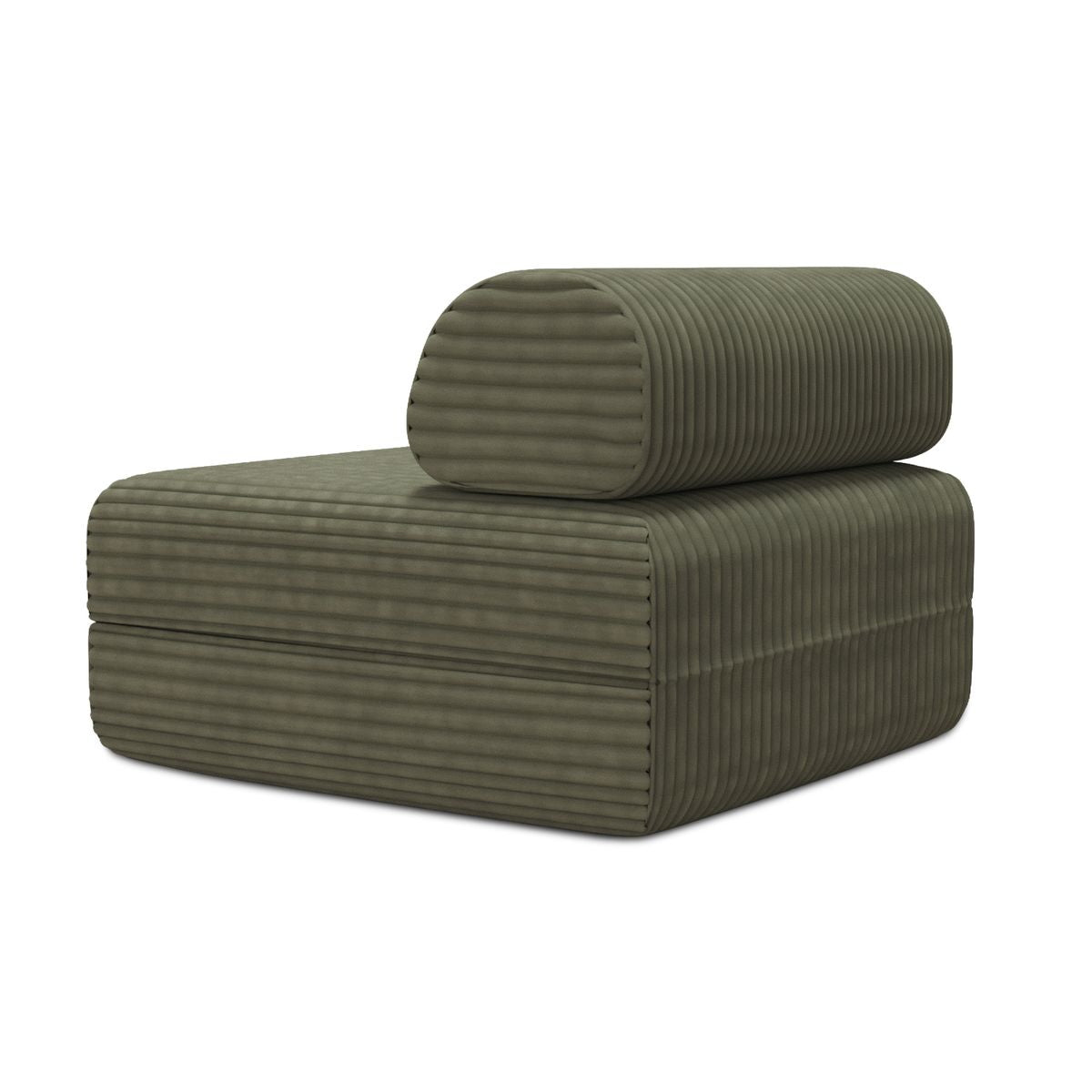 2-Seater Modular Sofa - Striped Outdoor Fabric - White and Blue