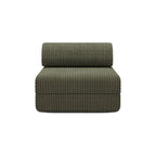 2-Seater Modular Sofa - Striped Outdoor Fabric - White and Blue