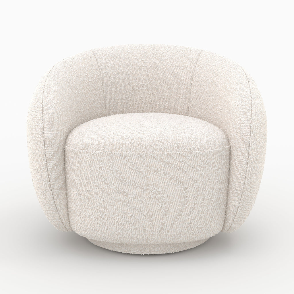 Naya - White Bouclé Fabric Armchair