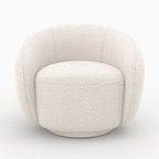 Naya - White Bouclé Fabric Armchair