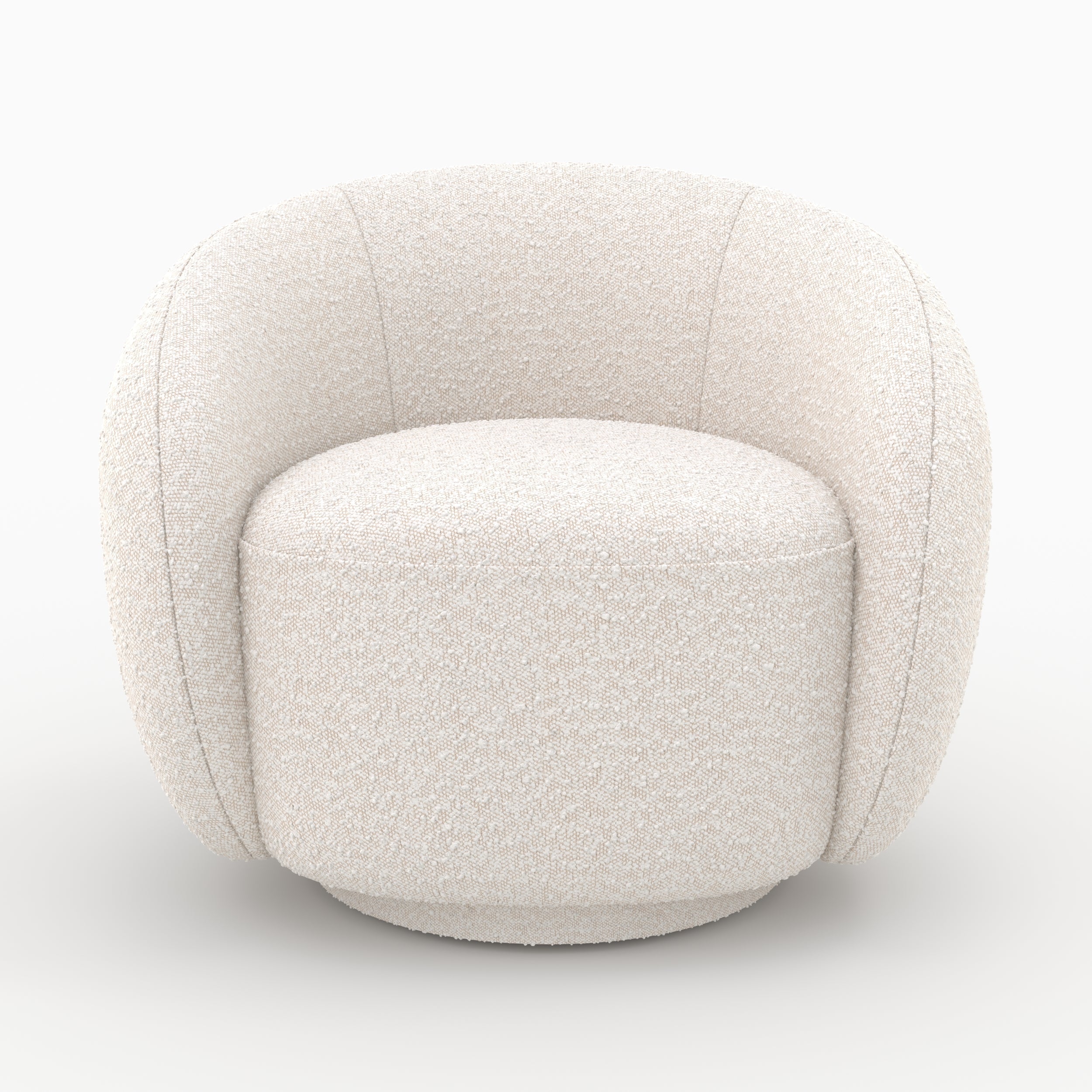 Naya - White Bouclé Fabric Armchair