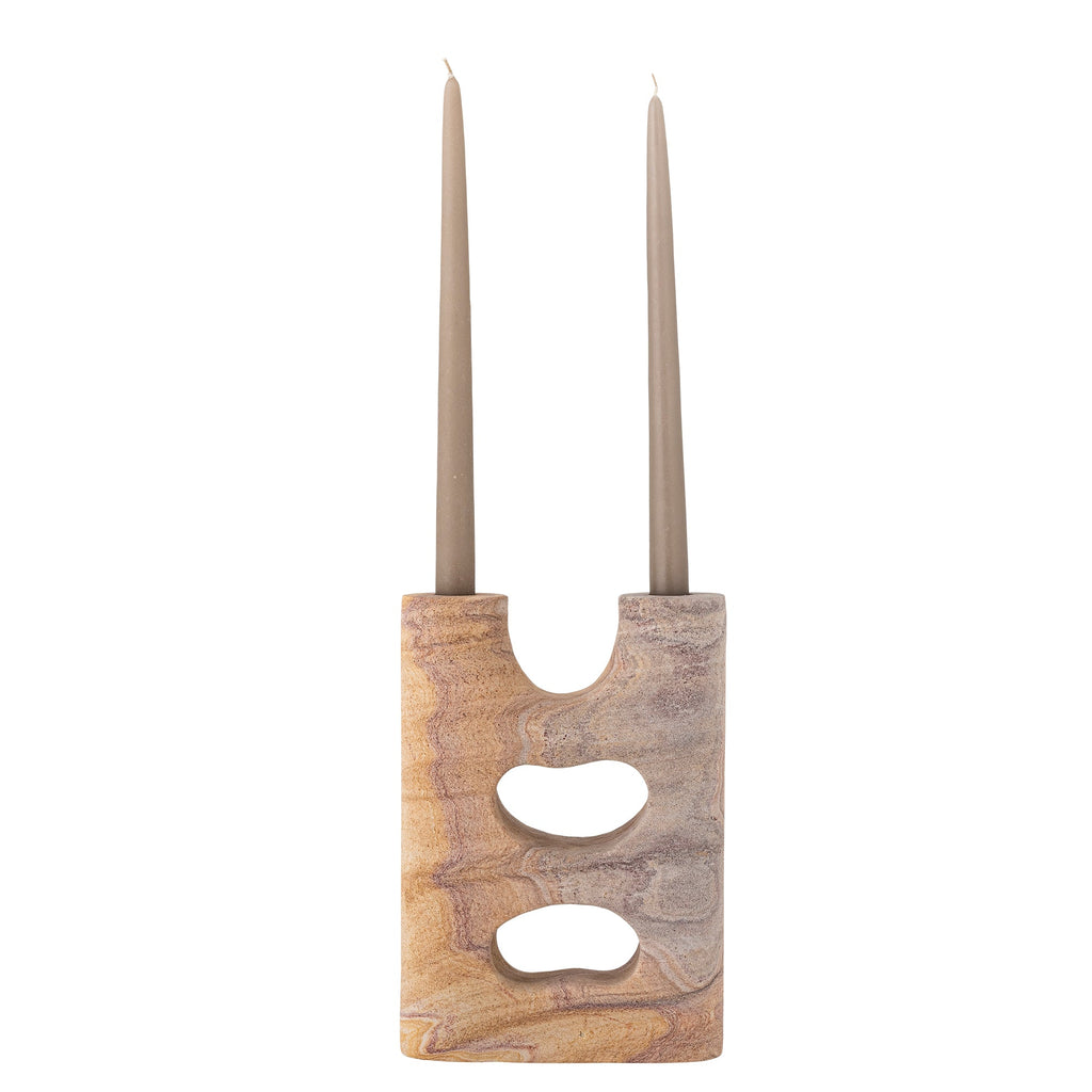 Lodi - Set of 2 Candle Holders - Natural - Sandstone