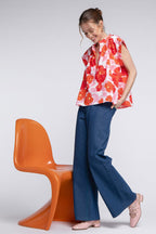 Rose Red Blossom Top