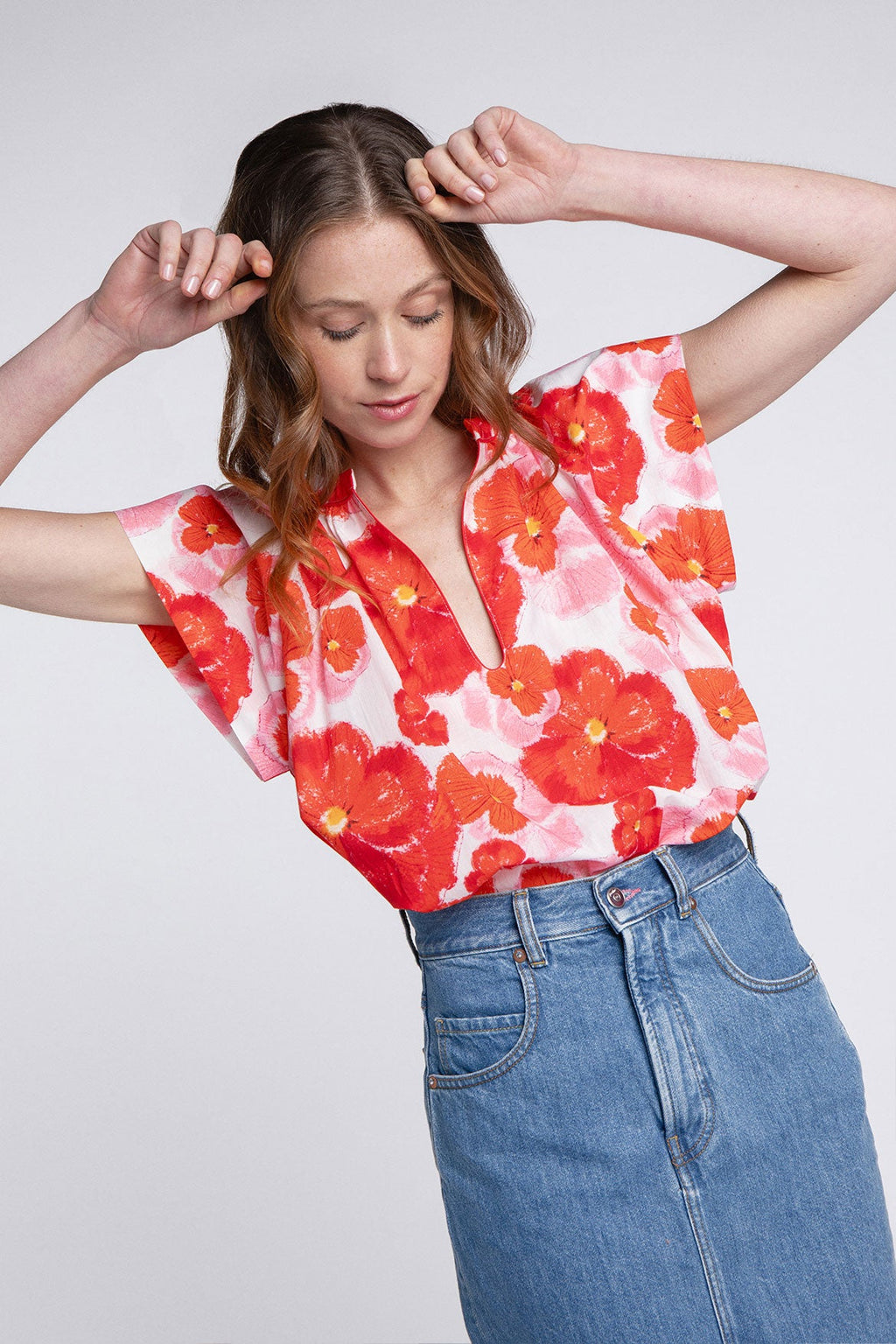 Rose Red Blossom Top