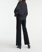 The Kooples - Top Fluido Azul Marino Rayas Plateadas - Mujer