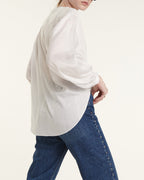 Wide Ecru Fluid Top With Tie Detail - Women
