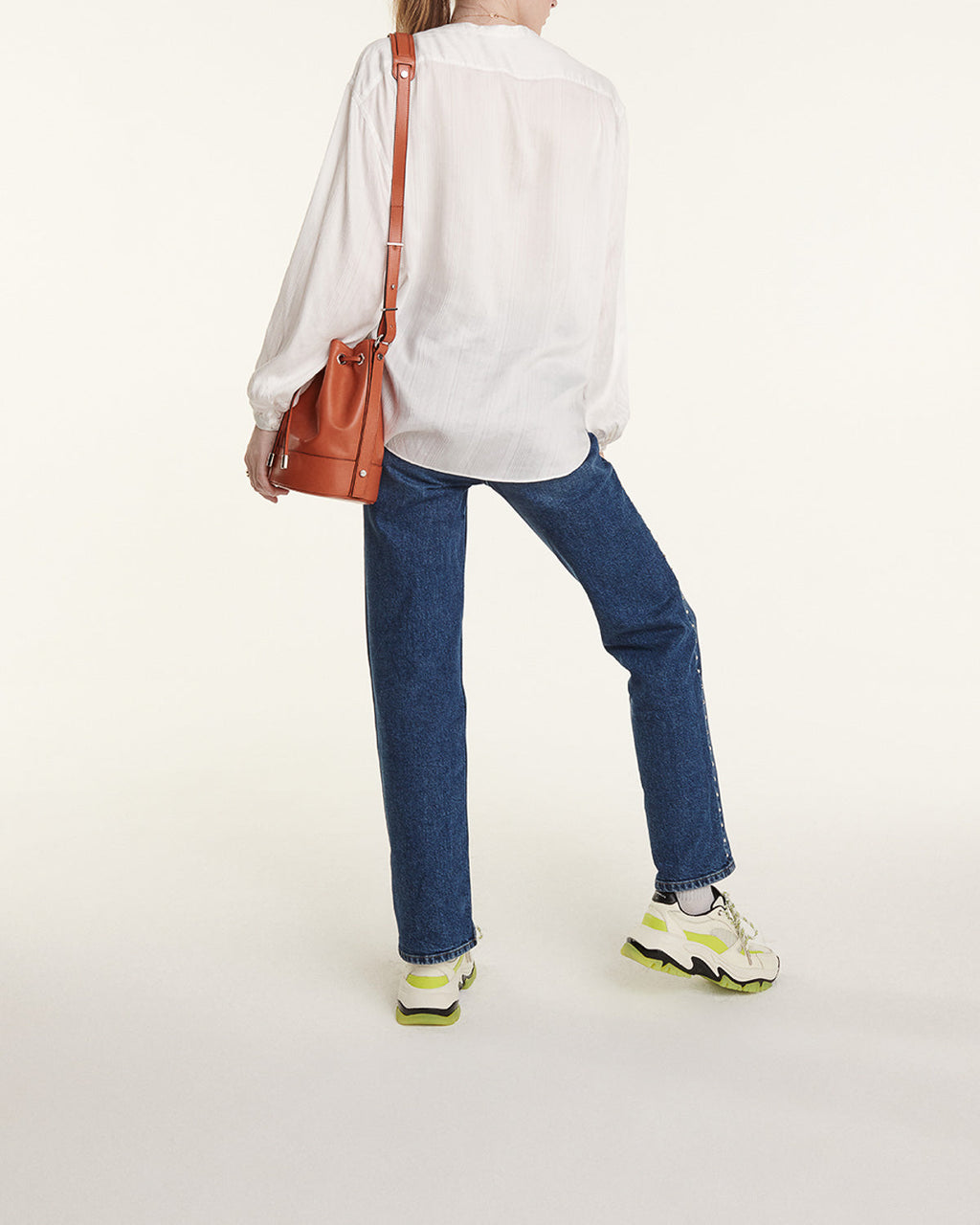 Wide Ecru Fluid Top With Tie Detail - Women