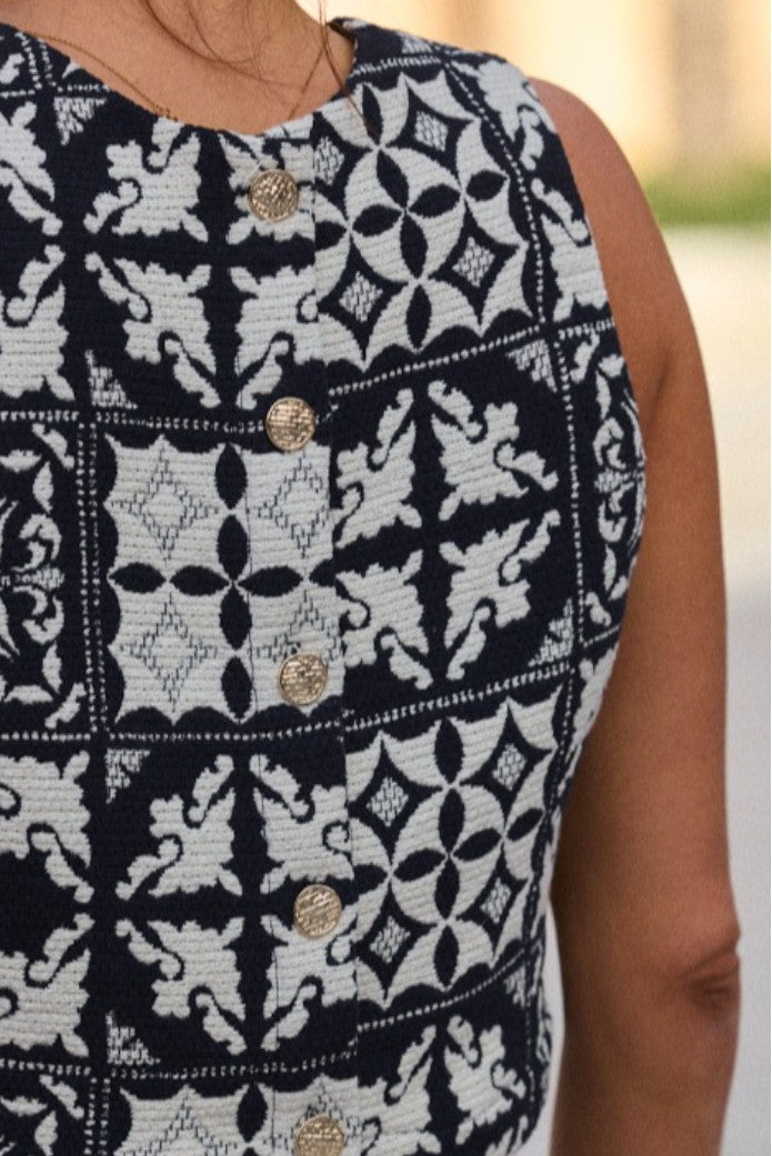 Top Tonio Jacquard Mosaïque