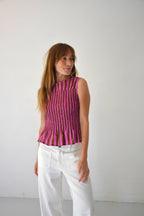 Top Cora Rayas Brown and Pink