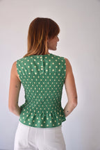 Top Cora Polka Dots Green