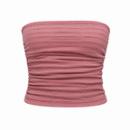 Top Bandeau Noa Ruched - Red Stripes