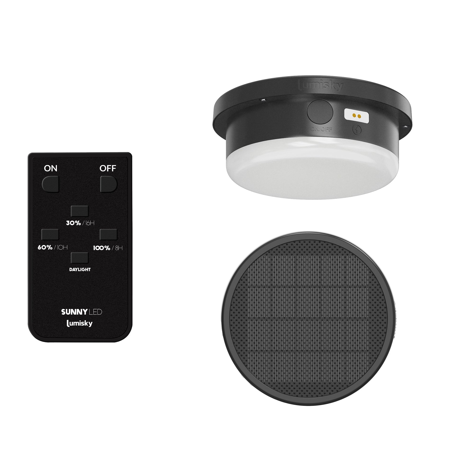 Nerio - Lampadaire Solaire - Acier - Noir