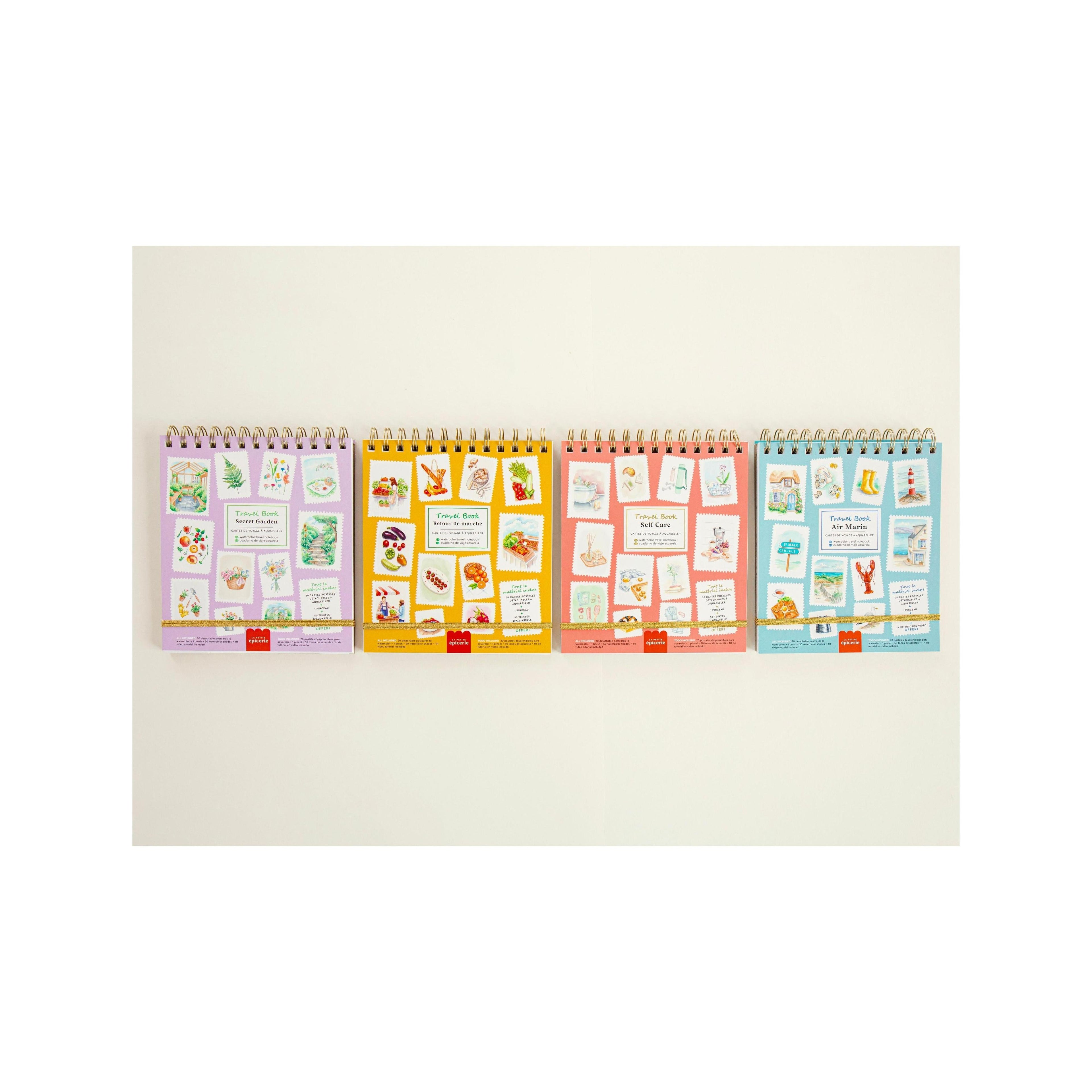 Travel Book - Watercolor Notebook - Self-Care Theme