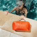Charlotte Poppy Leather Pencil Case