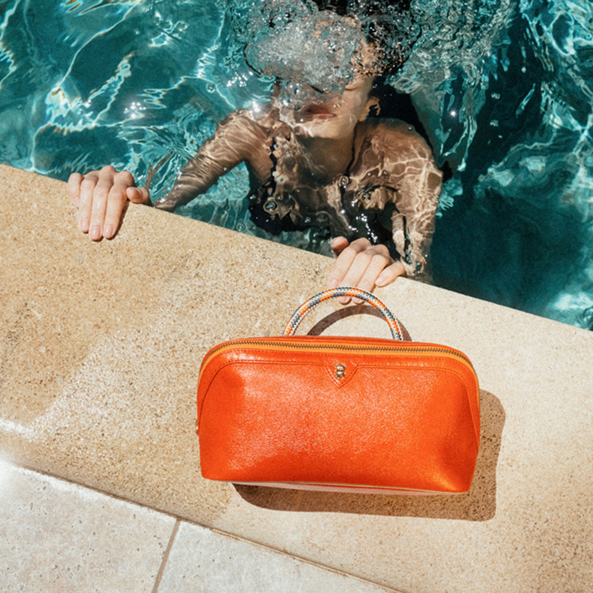 Charlotte Poppy Leather Pencil Case