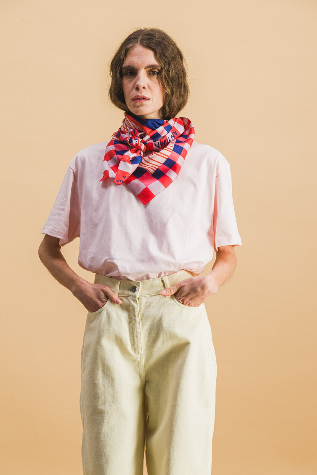 Cream Tartan Tshirt