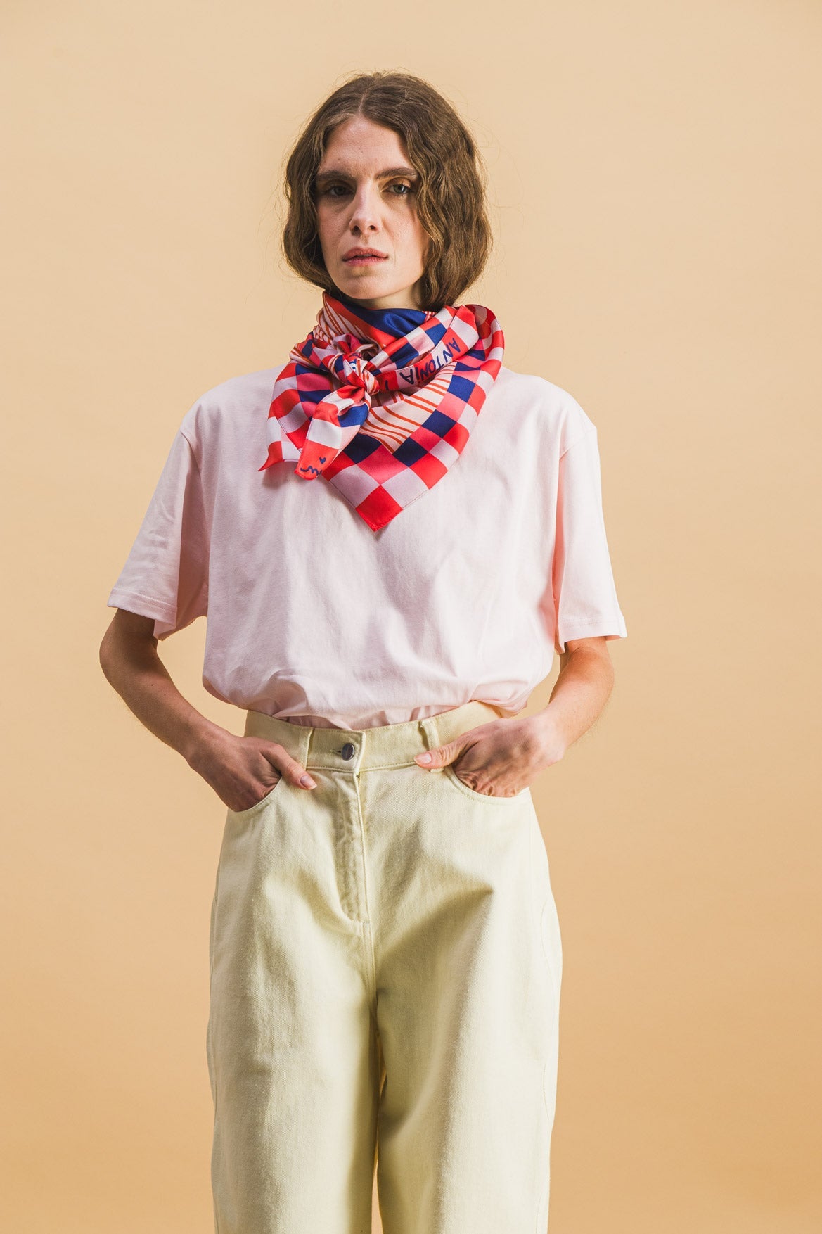 Cream Tartan Tshirt