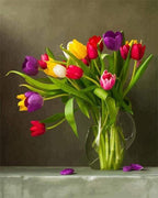 Paint By Numbers - Multicoloured Tulips