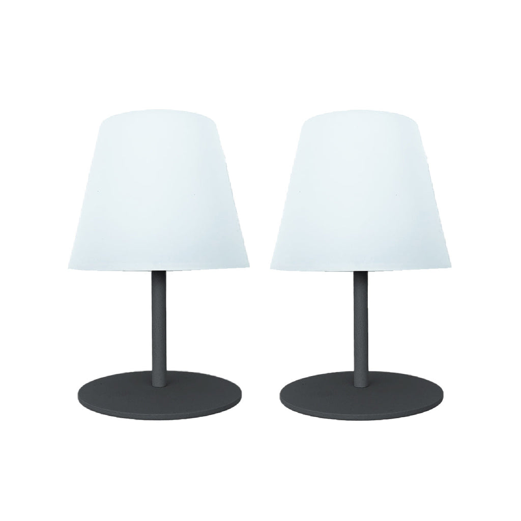 Twins - Lampe De Table Sans Fil - Acier - Gris