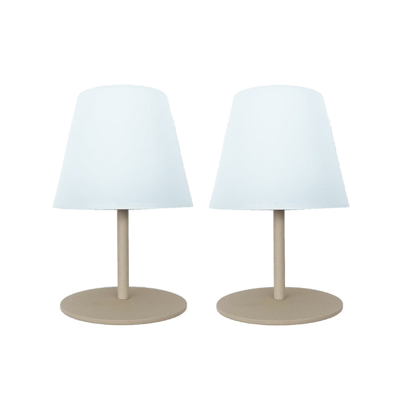 Twins - Lampe De Table Sans Fil - Acier - Crème