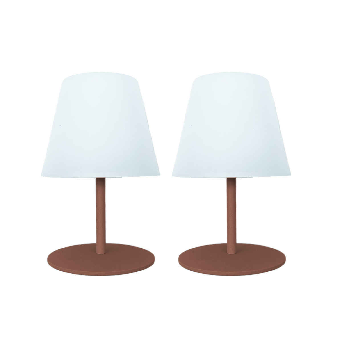 Twins - Lampe De Table Sans Fil - Acier - Terracotta