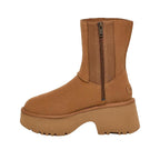 Botas Altas con Cuña Twin Seam - Castaña