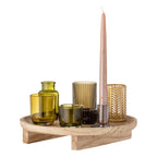 Sanga - Tray With Votive Holders - Natural - Glass