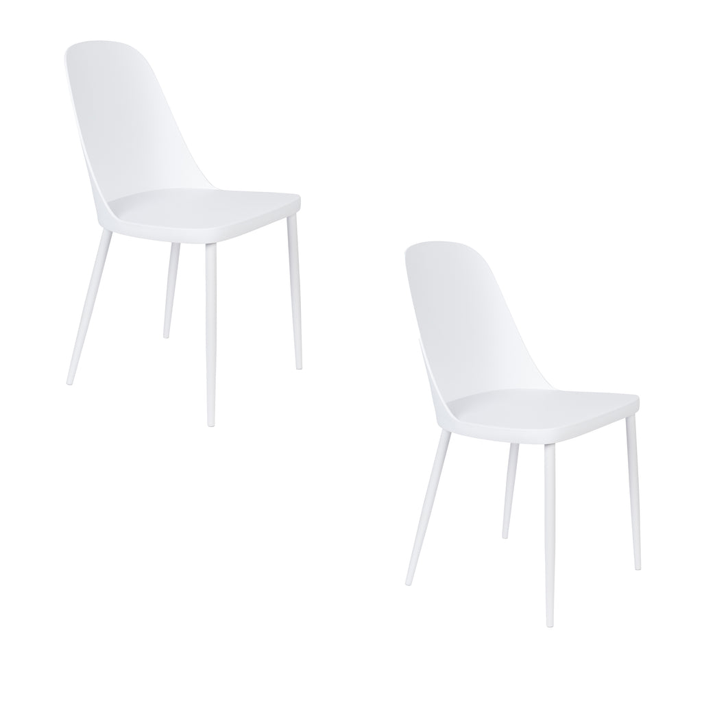 Pip All - Lot De 2 Chaises De Salle À Manger - Plastique polypropylène - Blanc