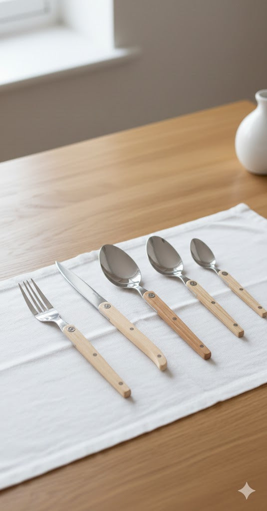 Cutlery Set - Ash Wood - 16 Pieces