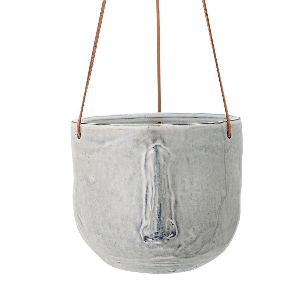 Ileana - Set of 6 Hanging Plant Pots - Grey - Stoneware