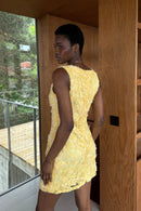 Robe Courte Structurée Jaune