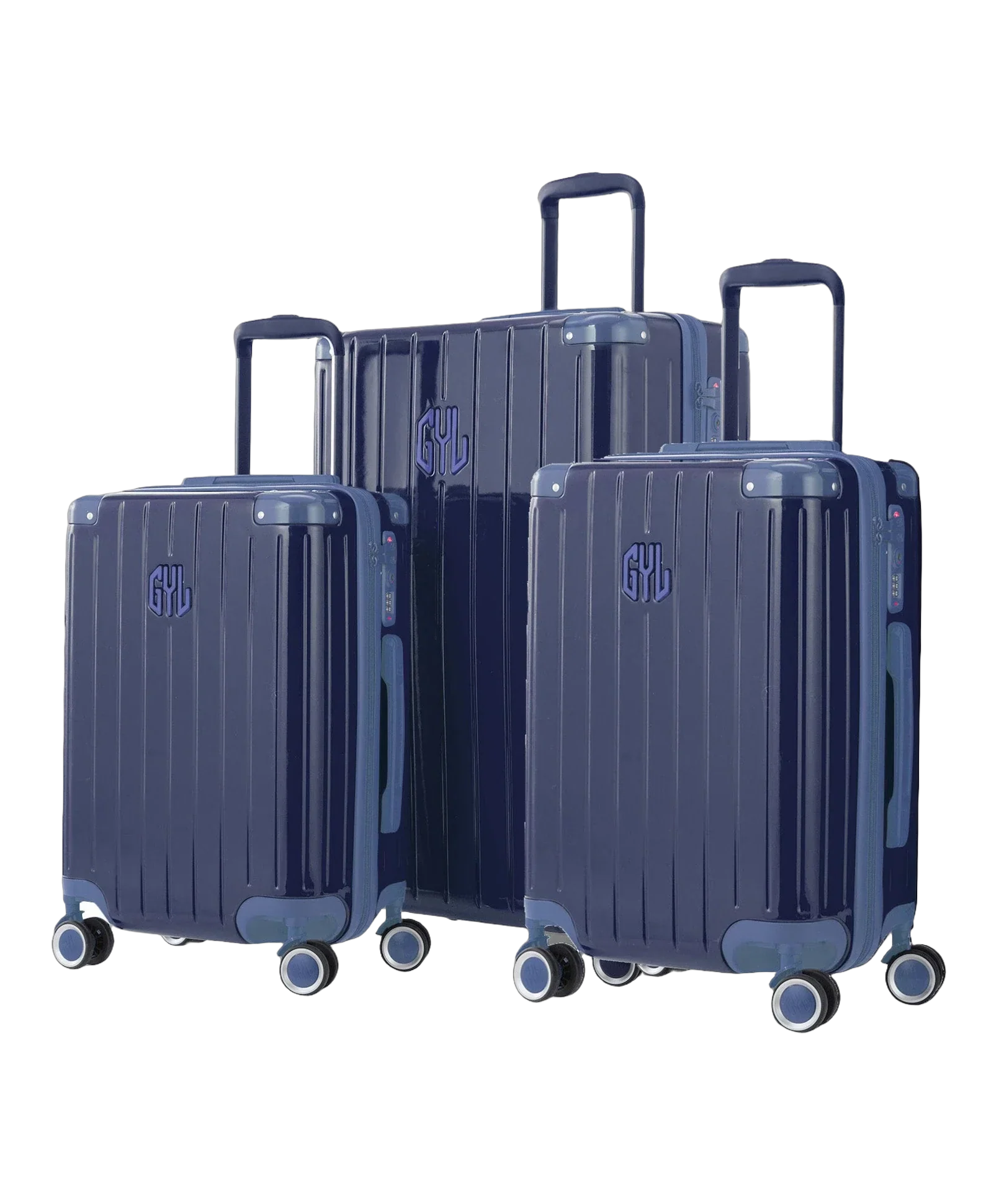 Set of 3 rigid Intemporelle navy suitcases cabin, medium and large GYL