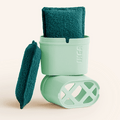 Green double absorption washable sponge with support
