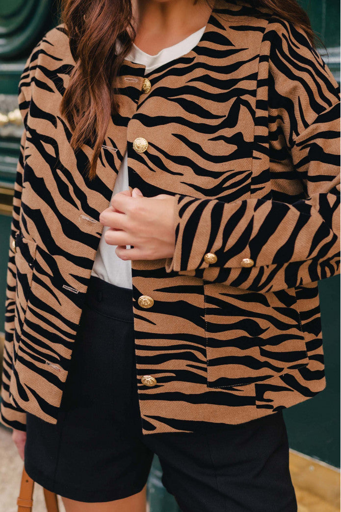 Chaqueta Charonne Terciopelo Cebra