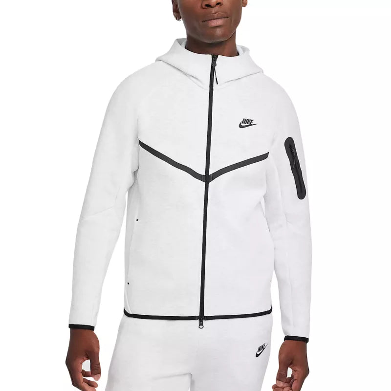 Veste De Survêtement Nike Tech Fleece Full Zip Hoodies - Gris Clair, Noir